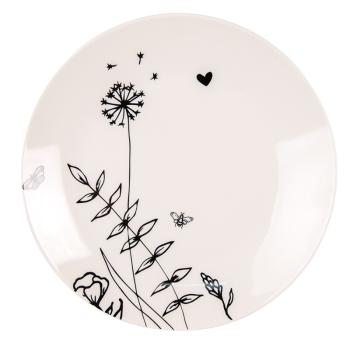 Porcelánový dezertní talíř s květinami Flora And Fauna - Ø 20cm FAFDP