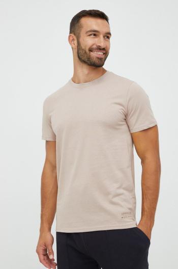 Bavlněné tričko 4F béžová barva, s aplikací