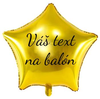 Fóliový balón s textem - Zlatá hvězda 70 cm