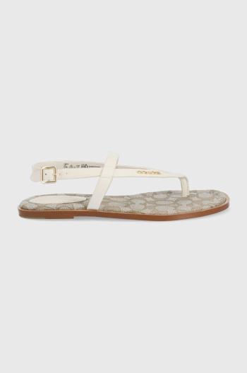 Kožené sandály Coach Josie Leather dámské, béžová barva