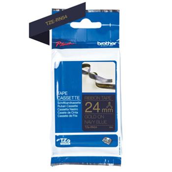 Brother originální páska do tiskárny štítků, Brother, TZE-RN54, zlatý tisk/tmavě modrý podklad, nelaminovaná, 4m, 24mm