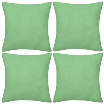 4 jablkově zelené povlaky na polštářky bavlna 80 × 80 cm