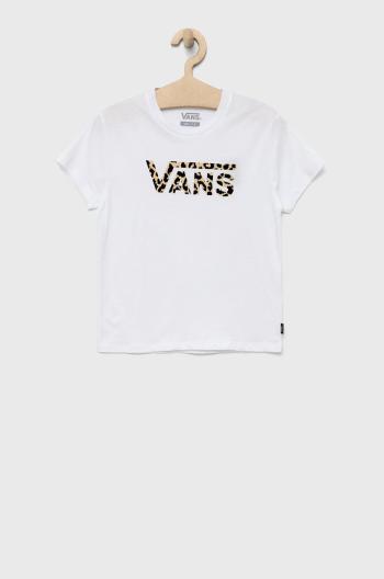 Dětské bavlněné tričko Vans bílá barva