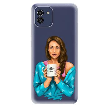 Odolné silikonové pouzdro iSaprio - Coffe Now - Brunette - Samsung Galaxy A03