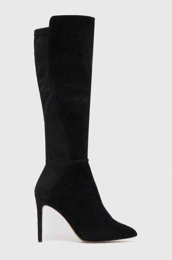 Semišové boty Aldo Sophialaan dámské, černá barva, na podpatku