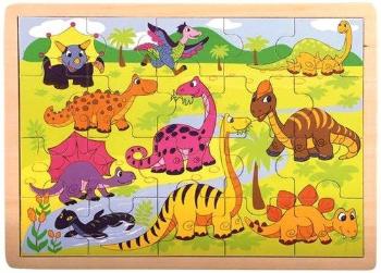 BINO Dřevěné puzzle Dinosauři 20 dílků