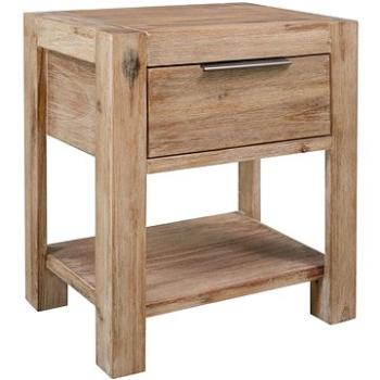 Noční stolek se zásuvkou 40 x 30 x 48 cm masivní akáciové dřevo (245683)
