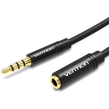 Vention Cotton Braided 3.5mm Audio Extension Cable 1m Black Metal Type (BHBBF)