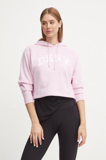 Mikina Dkny dámská, růžová barva, hladká, DP4T9811