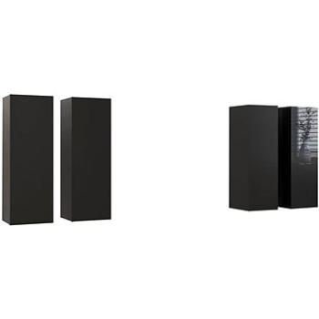 SHUMEE 4 ks černá, vysoký lesk 30,5 × 30 × 90 cm (3079476)