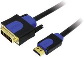 HDMI LogiLink, DVI kabel, zástrčka/zástrčka, 18+1pol., černý, 2 m