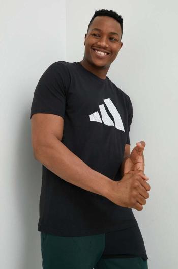 Bavlněné tričko adidas Performance černá barva, s potiskem