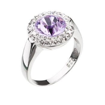 Evolution Group Stříbrný prsten s fialkovým krystalem Swarovski 35026.3 54 mm, crystal, ab,, tanzanite,, provence, lavender,, crystal,, violet