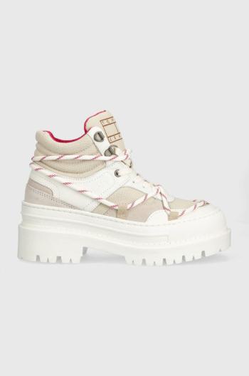 Sneakers boty Tommy Jeans TJW HYBRID BOOT bílá barva, EN0EN02338