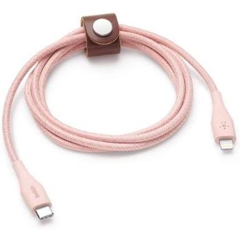 Belkin DURATEK USB-C kabel s lightning konektorem, 1,2m, růžový - + řemínek F8J243bt04-PNK