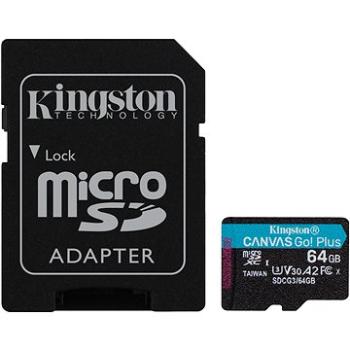 Kingston MicroSDXC 64GB Canvas Go! Plus + SD adaptér (SDCG3/64GB)