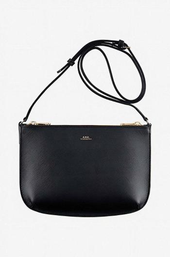 Kožená kabelka A.P.C. Sac Sarah PXBJQ-F61404 BLACK černá barva