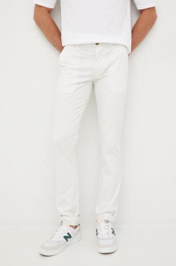 Kalhoty Tommy Hilfiger pánské, bílá barva, jednoduché