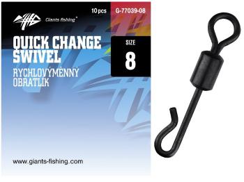 Giants fishing rychlovýměnný obratlík quick change swivel 10 ks - velikost 8 nosnost 25 kg