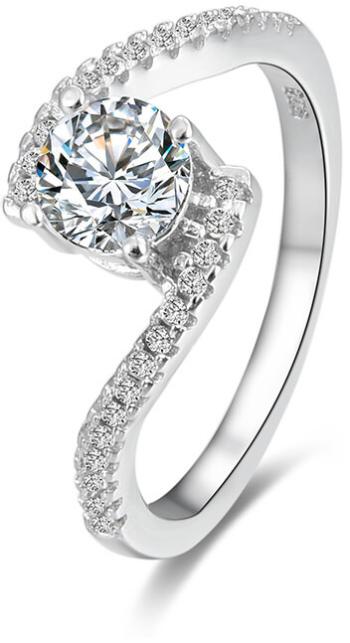 Beneto Stříbrný prsten s krystaly AGG186 54 mm