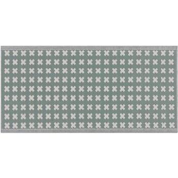 Zelený venkovní koberec s geometrickým vzorem 90 x 180 cm ROHTAK , 204619 (beliani_204619)