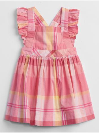 Růžové holčičí baby šaty plaid dress