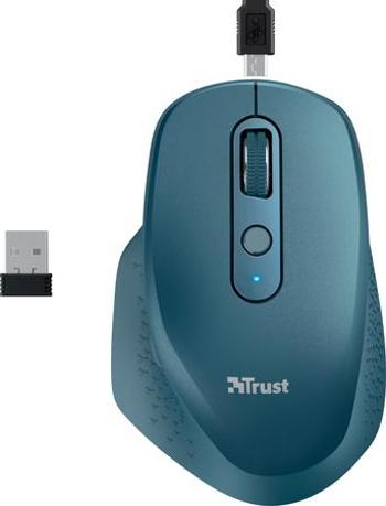 TRUST bezdrátová Myš Ozaa Rechargeable Wireless Mouse - blue, 24034