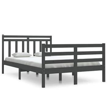 Rám postele šedý masivní dřevo 120 × 200 cm, 3105312 (3105312)