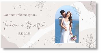 Svatební banner s fotkou - Gray Rozměr banner: 130 x 65 cm