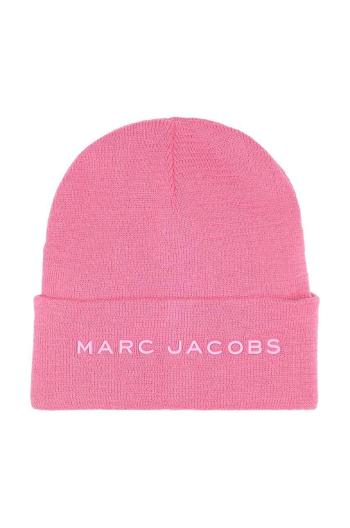 Dětská čepice s příměsí vlny Marc Jacobs růžová barva, z husté pleteniny, W60346