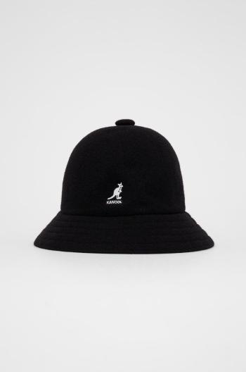 Vlněný klobouk Kangol černá barva, vlněný