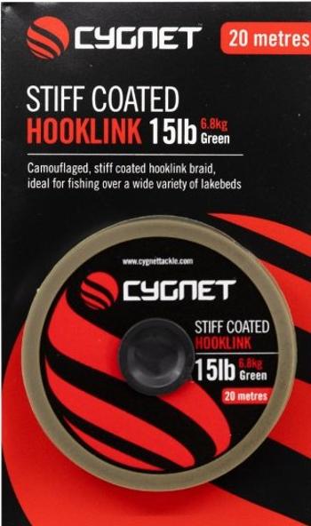 Cygnet návazcová šňůra stiff coated hooklink 20 m - 25 lb 11,3 kg