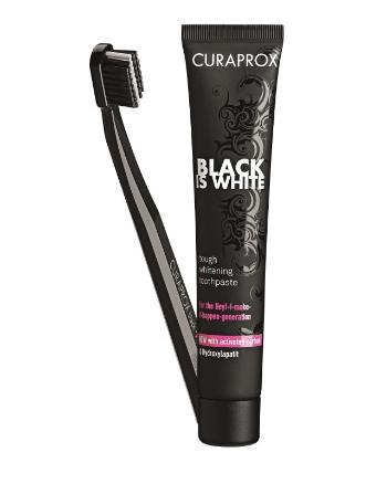 Curaprox Black Is White set Pasta 90 ml + Zubní kartáček CS 5460