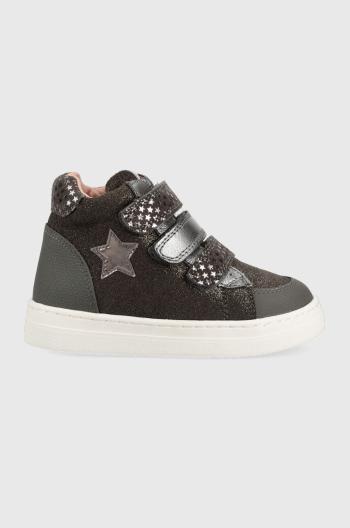 Dětské kožené sneakers boty Garvalin šedá barva