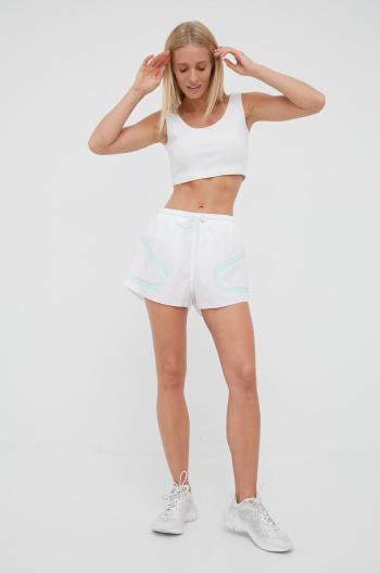 Běžecké šortky adidas by Stella McCartney Truepace HD9119 bílá barva, s potiskem, medium waist