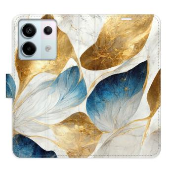 Flipové pouzdro iSaprio - GoldBlue Leaves - Xiaomi Redmi Note 13 Pro 5G / Poco X6 5G