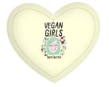 Polštář Srdce Veganské dívky chutnají líp