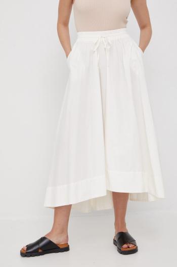 Bavlněná sukně Sisley béžová barva, maxi, áčková