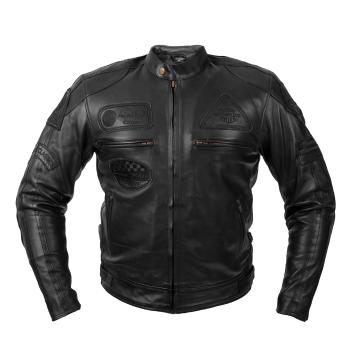 Pánská kožená moto bunda W-TEC Urban Noir  černá  4XL