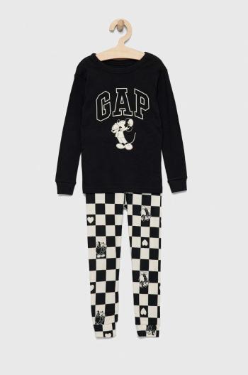 Dětské bavlněné pyžamo GAP x Disney černá barva