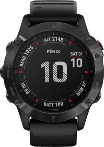 Chytré hodinky Garmin fenix 6 PRO Slate Gray w/Black Band (Glass)