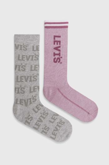 Ponožky Levi's 2-pack růžová barva