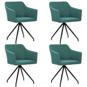 Otočné jídelní židle 4 ks zelené textil (276055)