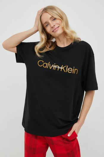 Pyžamové tričko Calvin Klein Underwear černá barva