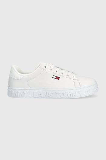 Kožené sneakers boty Tommy Jeans Cool Tommy Jeans Sneaker Ess bílá barva