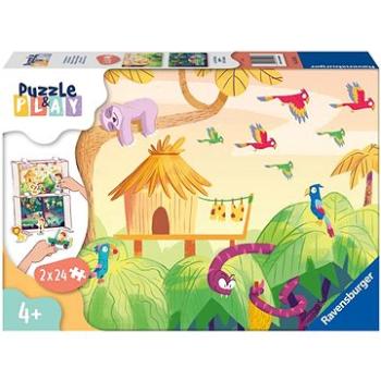 Ravensburger 055937 Puzzle & Play Výprava do džungle 2x24 dílků (4005556055937)