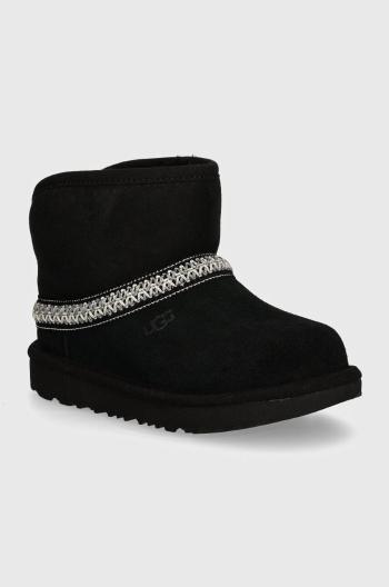 Dětské semišové sněhule UGG CLASSIC MINI CRESCENT černá barva, 1157697T