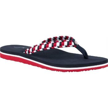 Tommy Hilfiger WOVEN WEBBING FLAT BEACH SANDAL Dámské žabky, tmavě modrá, velikost 39