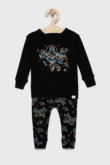 Dětské bavlněné pyžamo GAP x Pixar černá barva, vzorované