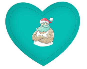 Polštář Srdce Potetovaný Santa
